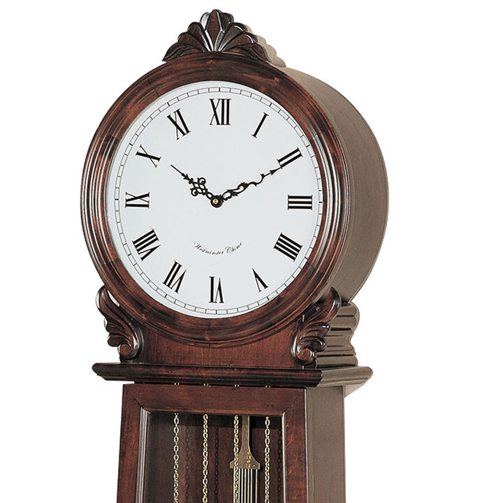 Brown Traditional Grandfather Clock with Chime - Benzara