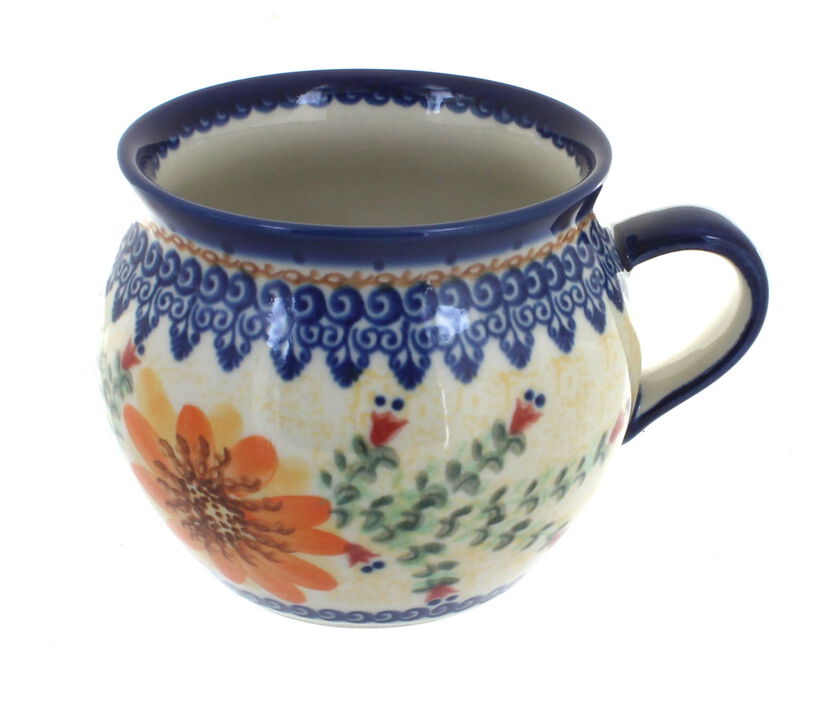 Blue Rose Polish Pottery Butterfly Bubble Soup Mug