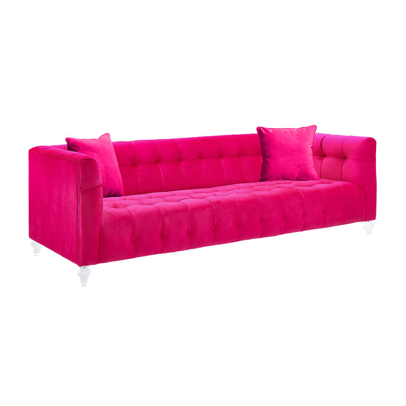 Bea Hot Pink Velvet Sofa