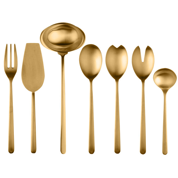 Linea 7 Piece Ice Gold Serving Set