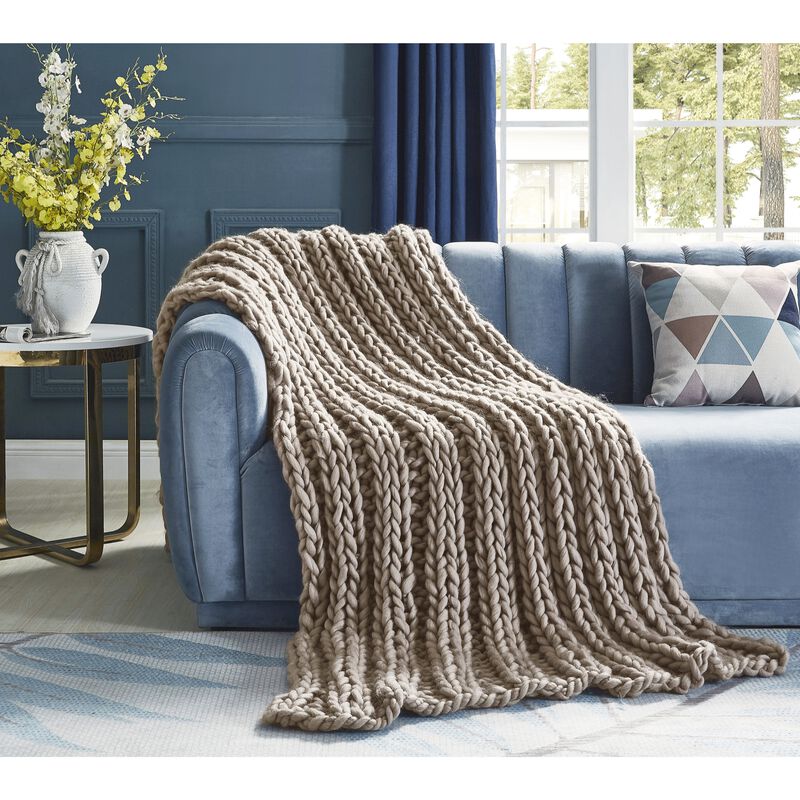 Cozy Tyme Joubert Channel Knit Throw 50"x70".