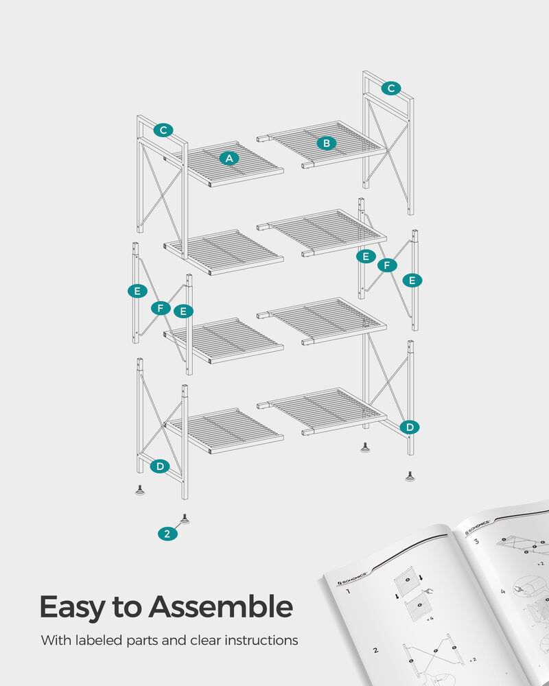 31.5" Wide Storage Rack with X Side Frames Ink Black