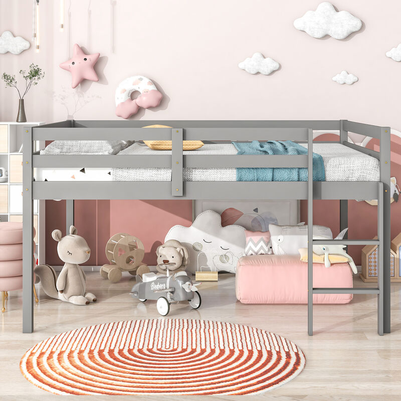 Full Loft Bed, Grey