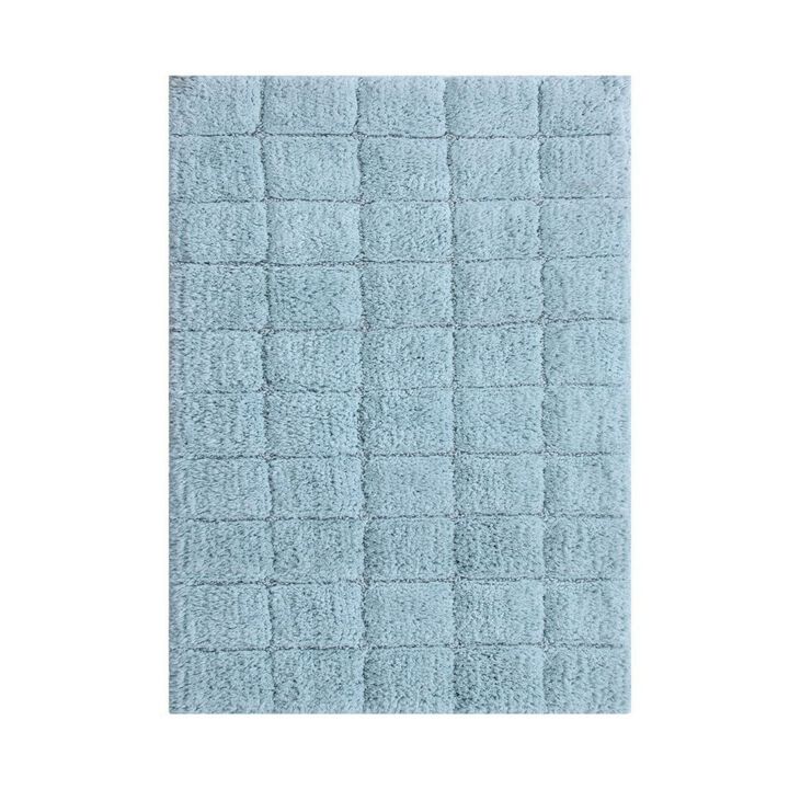 Knightsbridge Summer Tile 220 GSF Non Skid Back Bath Rug 17 x 24 - Ivory