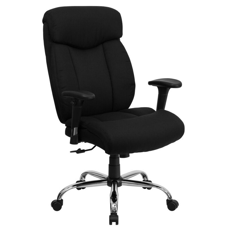 HERCULES Series Big & Tall 400 lb. Rated Black LeatherSoft Executive Ergonomic Office Chair with Full Headrest & Arms