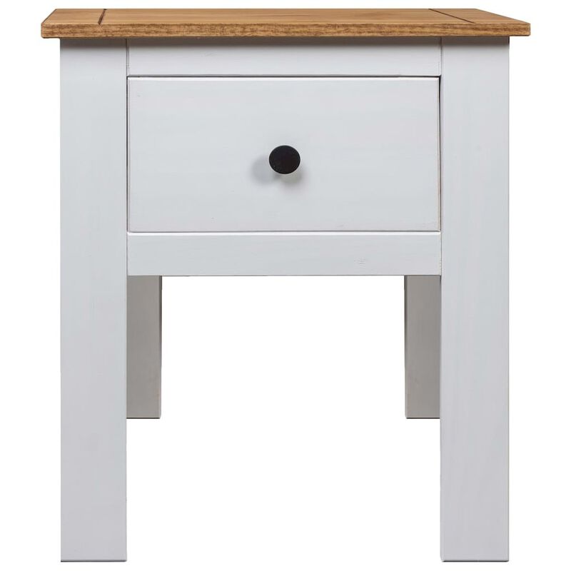 Bedside Cabinet White 18.1"x15.7"x22.4" Pine Panama Range