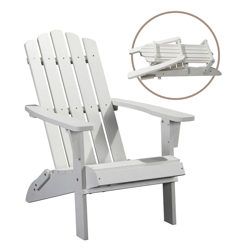 PolyTEAK Folding Adirondack Chair For Fire Pits, Patio, Porch, and Deck, Classic Collection