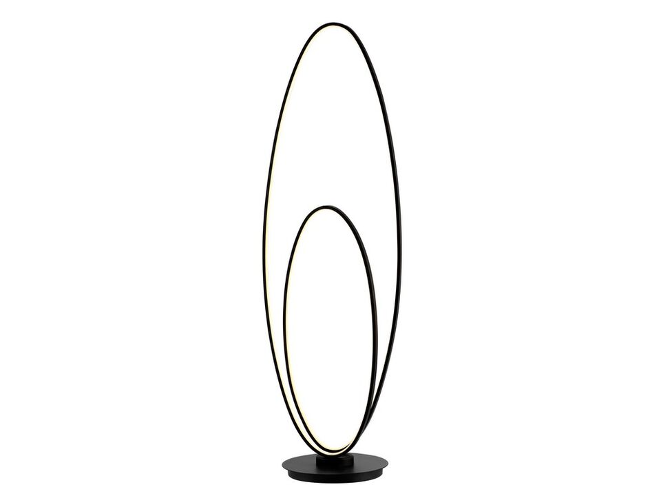 Looper 47" Metal Modern Contemporary Oval Dimmable Integrated LED Floor Lamp, Black