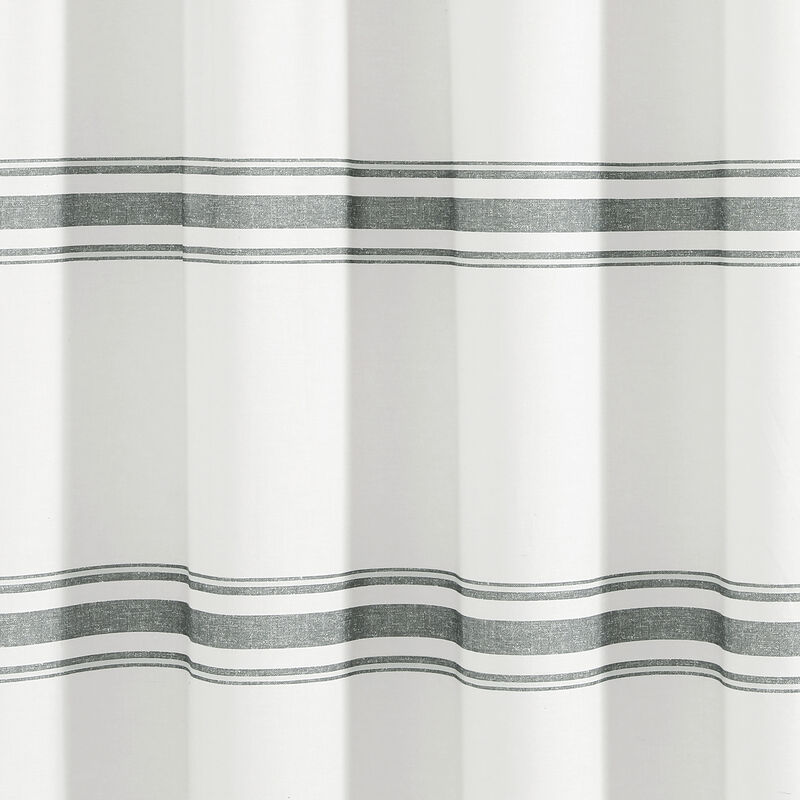 Farmhouse Stripe Cotton Shower Curtain