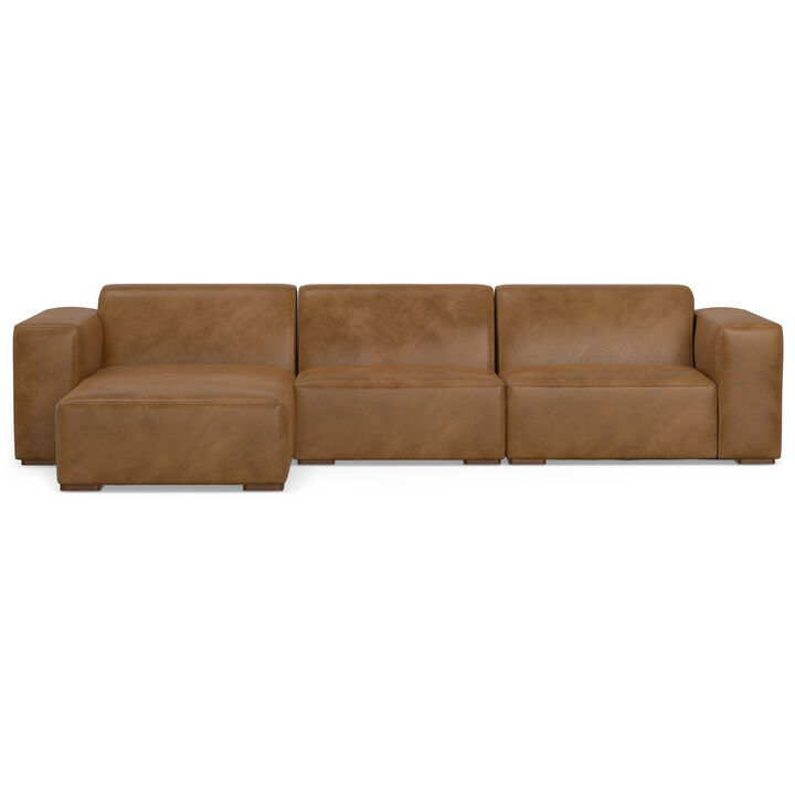 Rex Left-Facing Modular Sectional Sofa in Genuine Leather