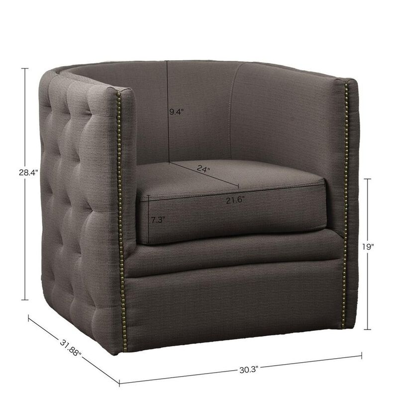 Belen Kox Grey Swivel Chair with Classic Touch, Belen Kox