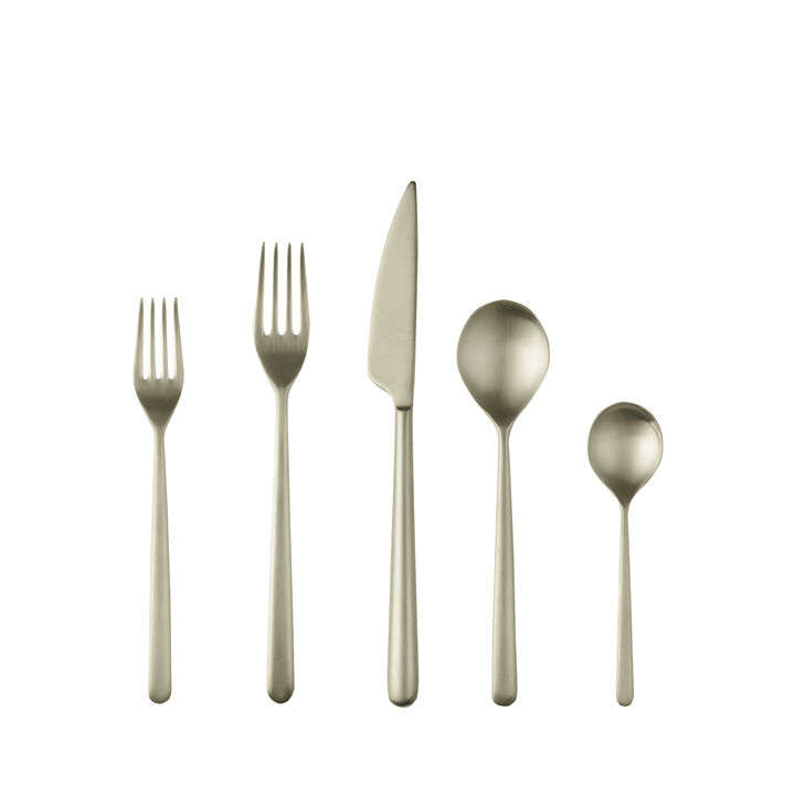 Linea 5 Piece Ice Champagne Flatware Set