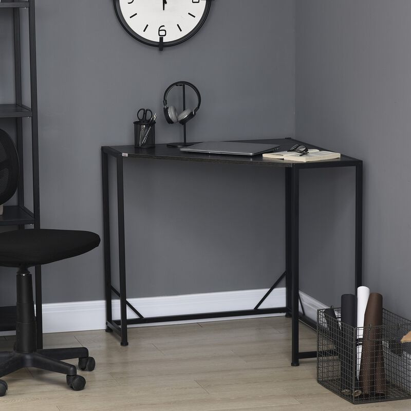 Small Corner Desk & Small Corner Computer Desk with Strong Metal Frame, Corner Writing Desk
