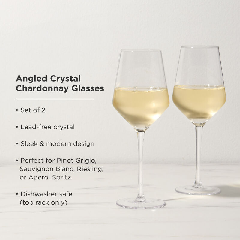 Raye Angled Crystal Chardonnay Glasses Set of 2