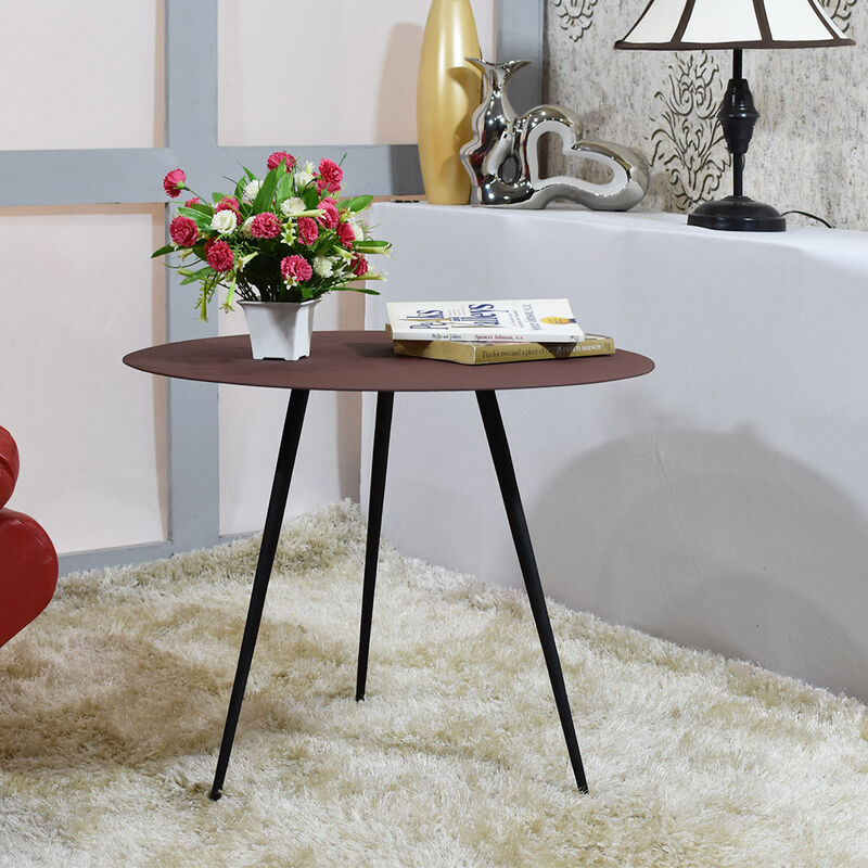 Handmade Iron Round Tray Rust Color Side Table