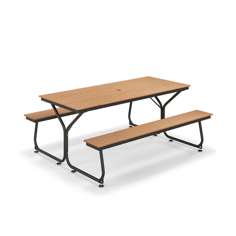 6 Feet Outdoor Picnic Table Bench Set for 6-8 People