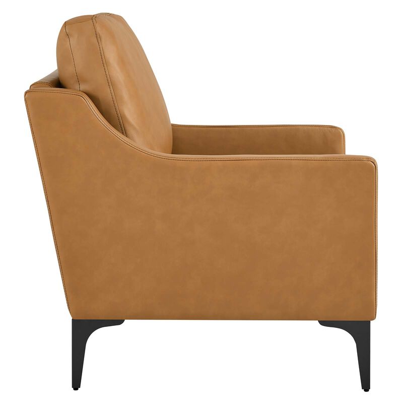 Corland Leather Armchair Brown