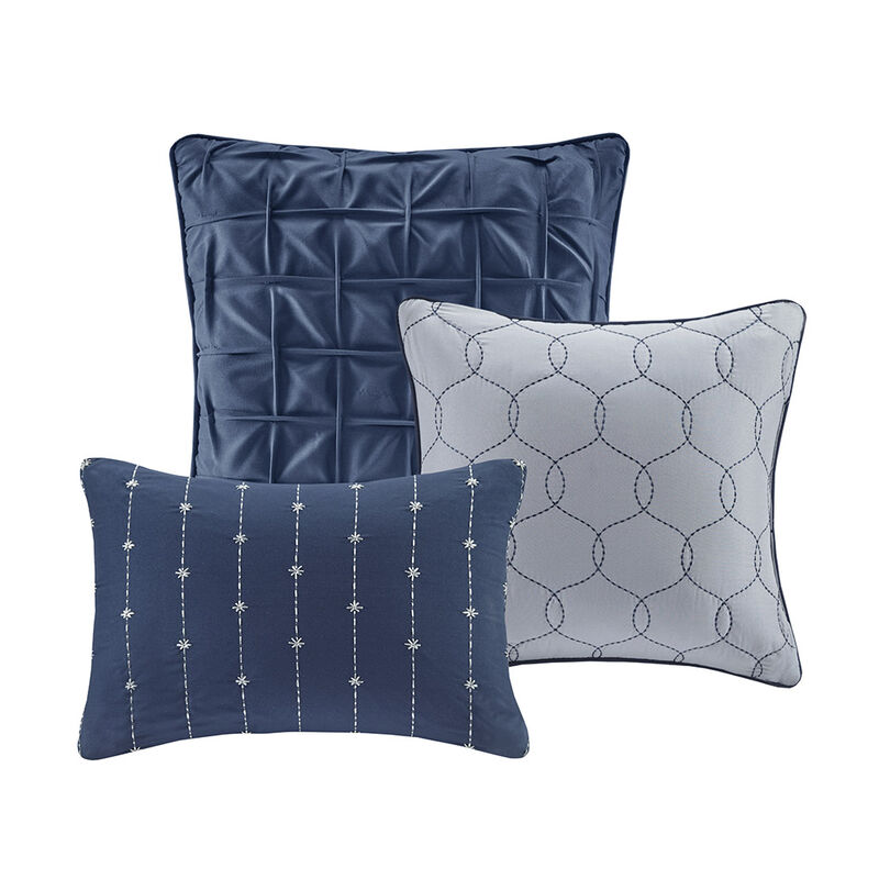Gracie Mills Tabatha Modern 7-Piece Printed Seersucker Comforter Set