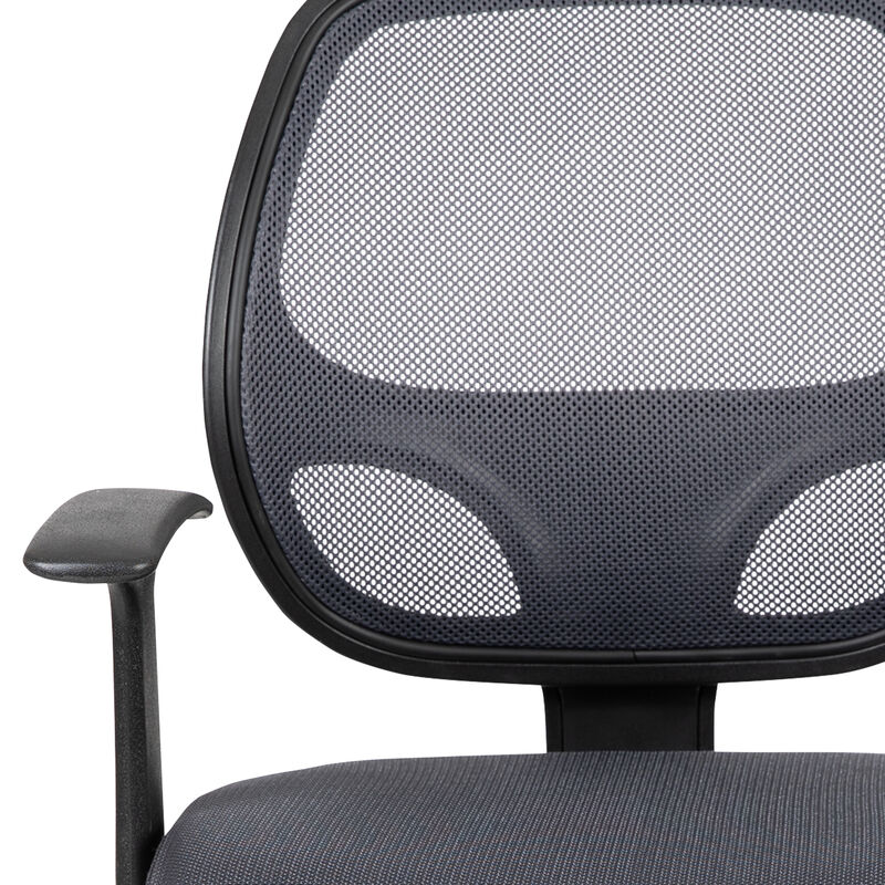 Flash Fundamentals Mid-Back Gray Mesh Swivel Ergonomic Task Office Chair with Arms