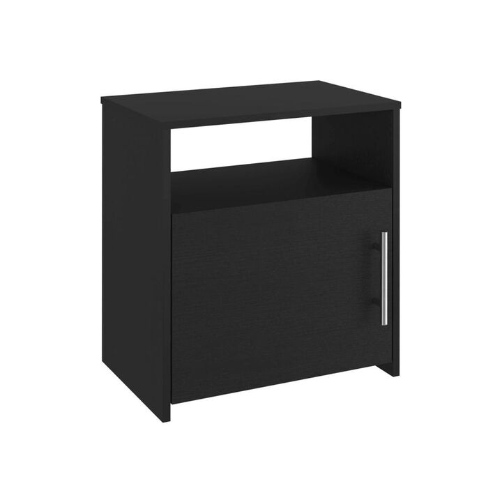 Nightstand, Single Door Cabinet, Metal Handle, One Shelf, Superior Top