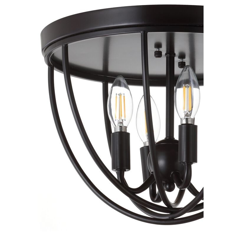 Peter 13.75" Metal LED Flush Mount, Oil Rubbed Bronze