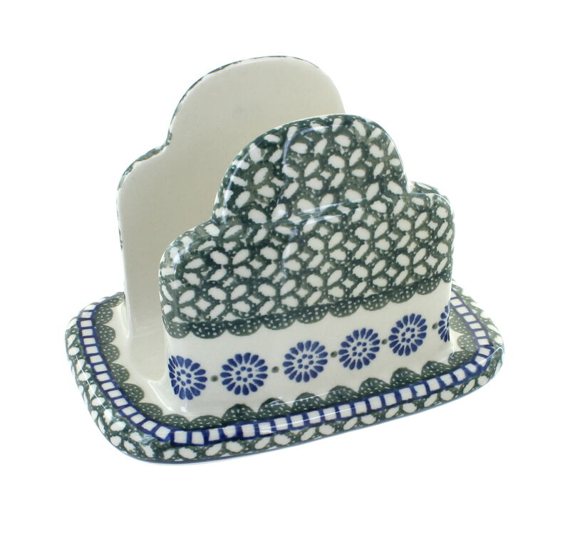 Blue Rose Polish Pottery Alyce Napkin Holder