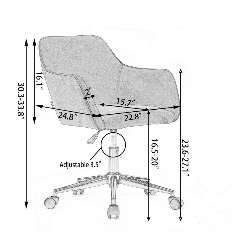 Modern Teddy Fabric Material Adjustable Height 360 Revolving Home Office Chair