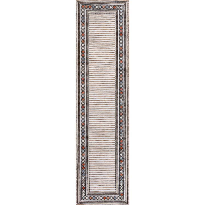 Sebastian High-Low Modern Diamond Border Area Rug