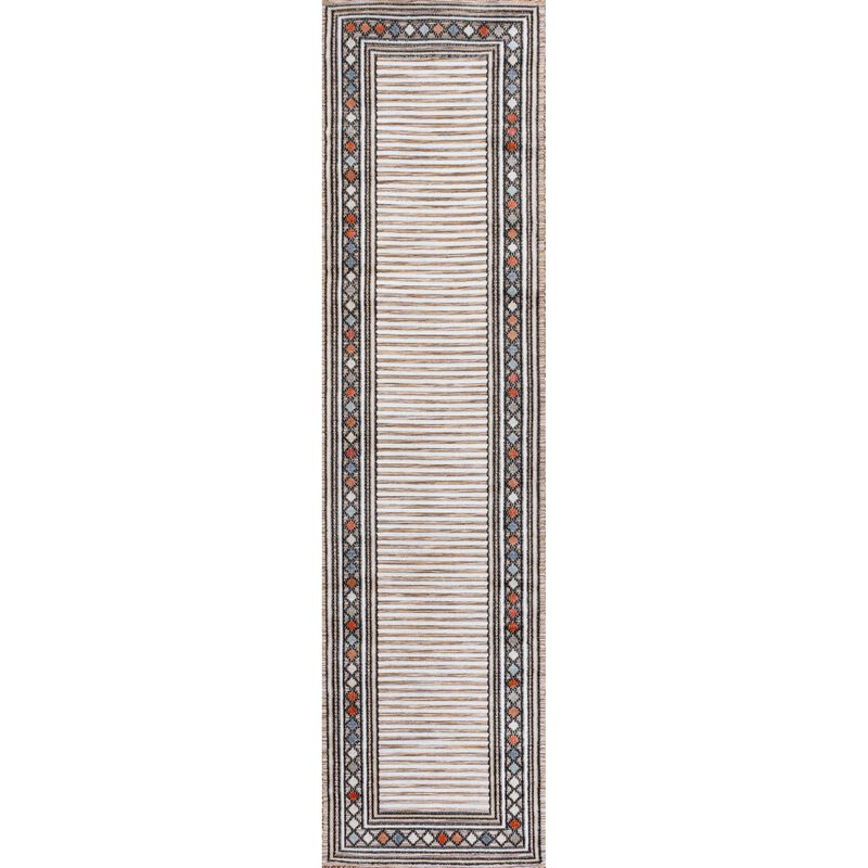 Sebastian High-Low Modern Diamond Border Area Rug