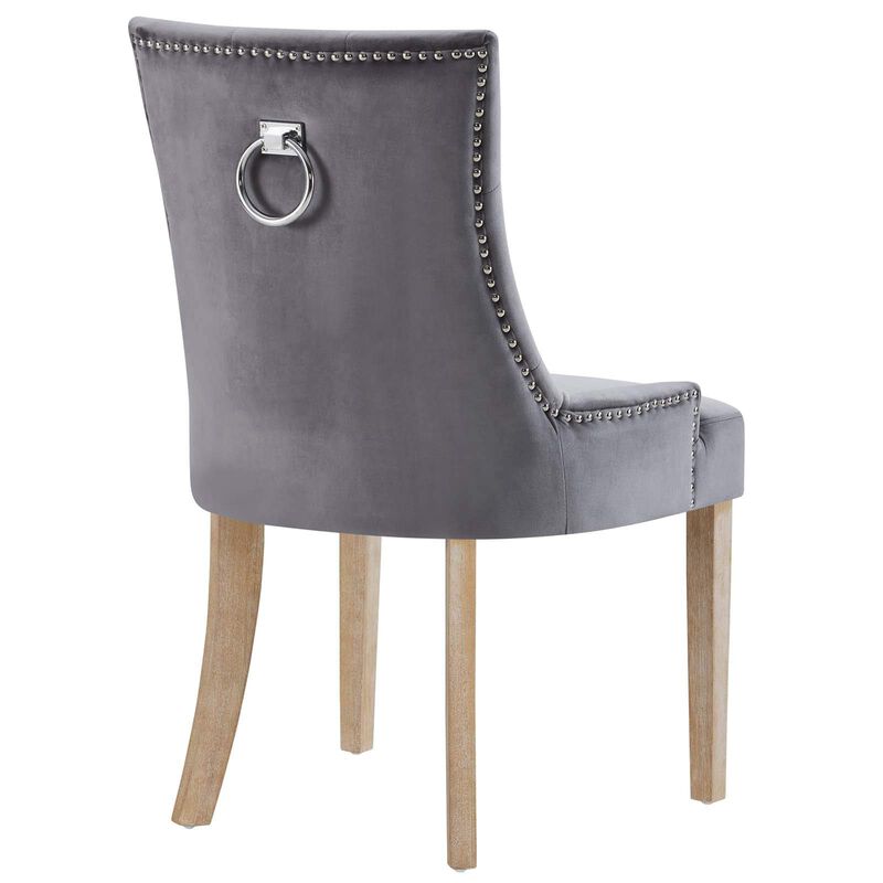 Modway Ponder Mid-Century Modern Four Dining Chair with Performance Velvet in Gray