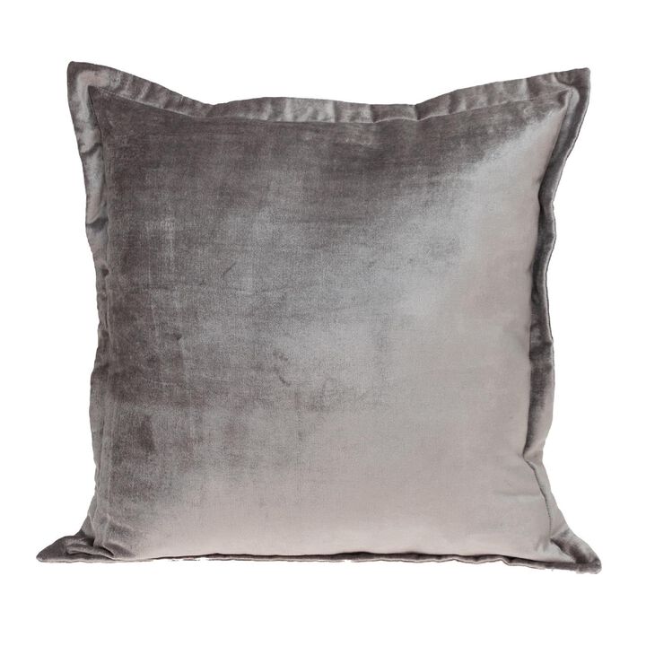 20" Gray Transitional Throw Pillow