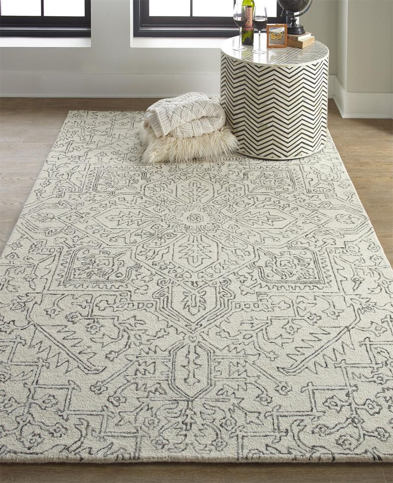 Belfort 8778F White/Gray 5' x 8' Rug