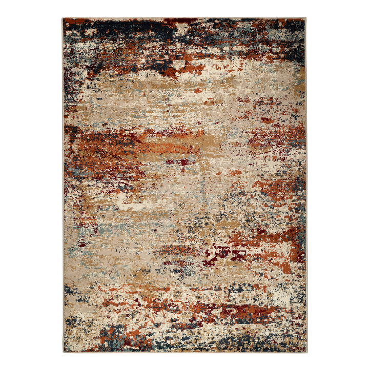 Allure Bastia Orange Abstract Area Rug