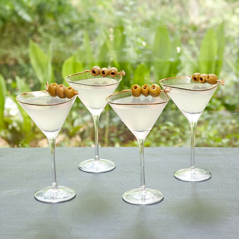 Set of 4 Hammered Martini Glasses