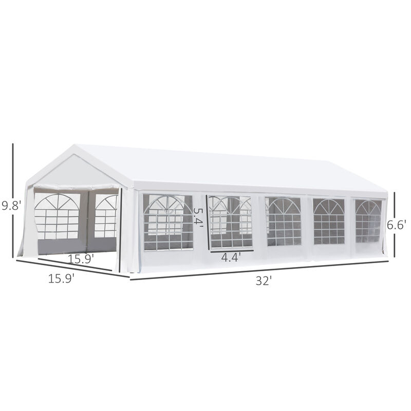 33x20FT/32x16FT Heavy Duty White Carport Canopy Gazebo Wedding Party Tent Garage