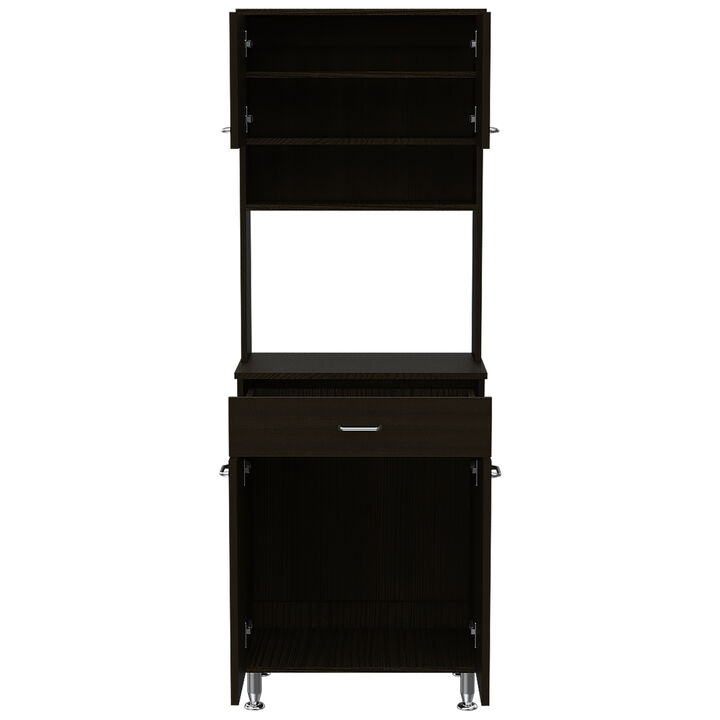 DEPOT E-SHOP Helis 60 Pantry Double Door Cabinet, One Drawer, Four Legs, Three Shelves