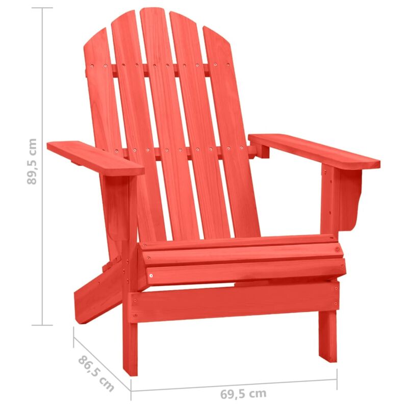 vidaXL Patio Adirondack Chair Solid Fir Wood Red