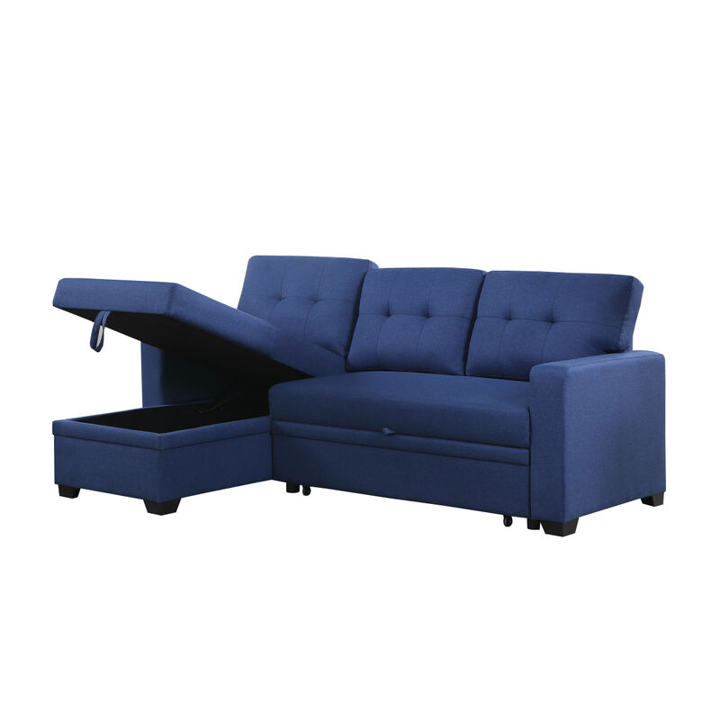 Upholstered PUll out Sectional Sofa with Chaise