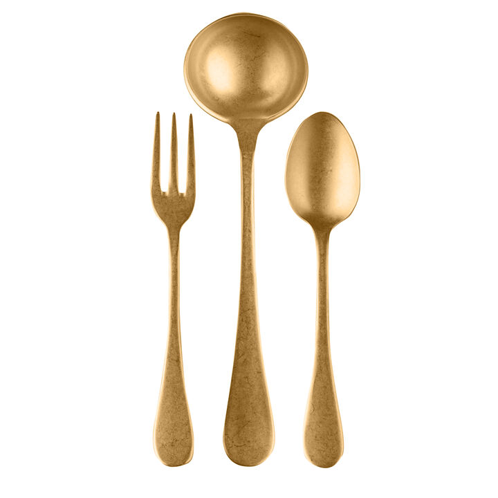 Vintage 3-Piece Serving Set in Gold