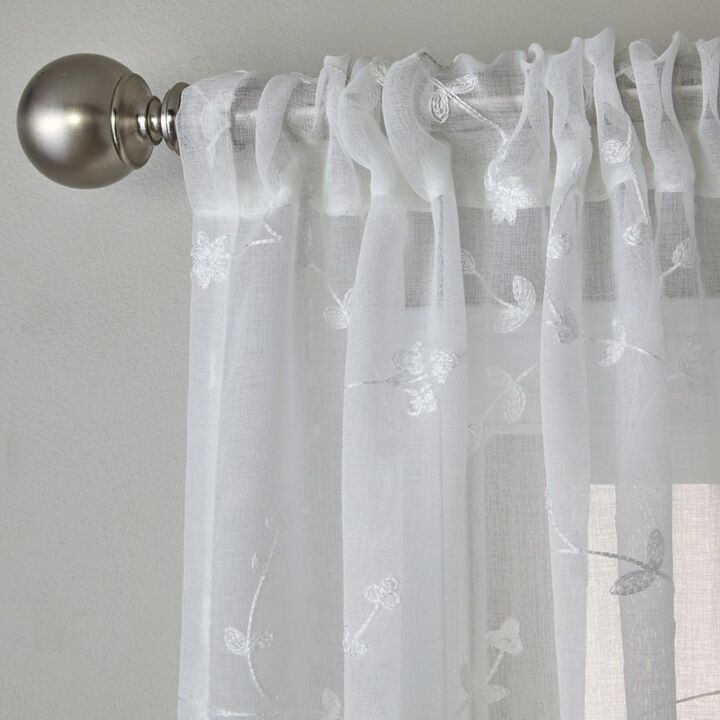 SKL Home By Saturday Knight Ltd Whispering Winds Window Curtain Panel - 52X63", White