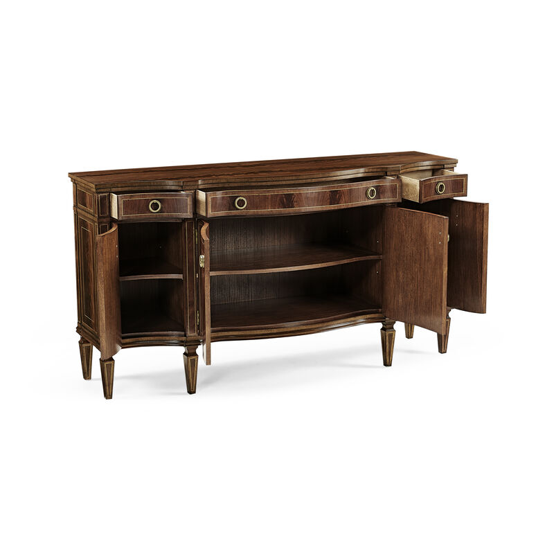 Serpentine Mahogany Credenza