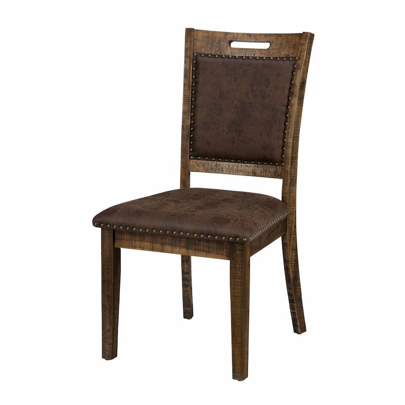 Jofran Cannon Valley Distressed Industrial Upholstered Back Dining Chair (Set of 2)