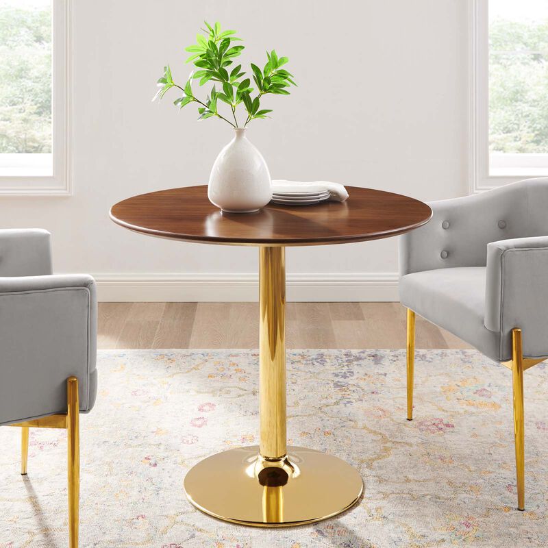 Modway - Verne 35" Dining Table Gold Walnut