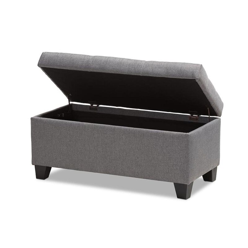 Michaela Modern and Contemporary Grey Fabric Upholstered Storage Ottoman