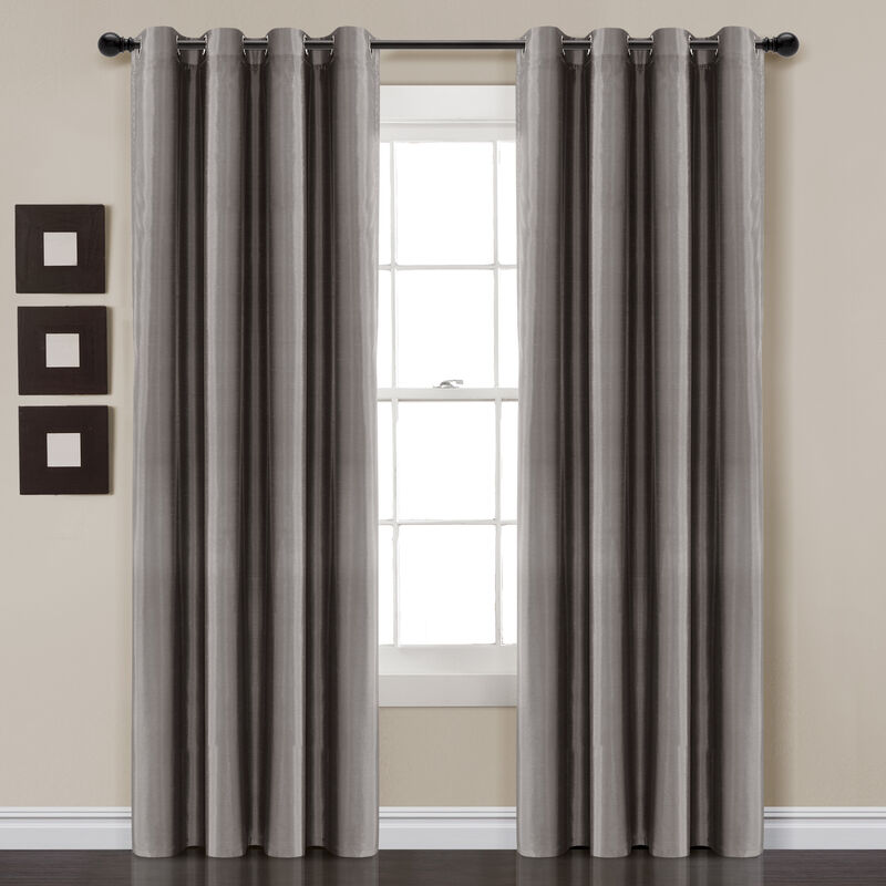 Lush Décor Insulated Grommet 100% Blackout Faux Silk Window Curtain Panel