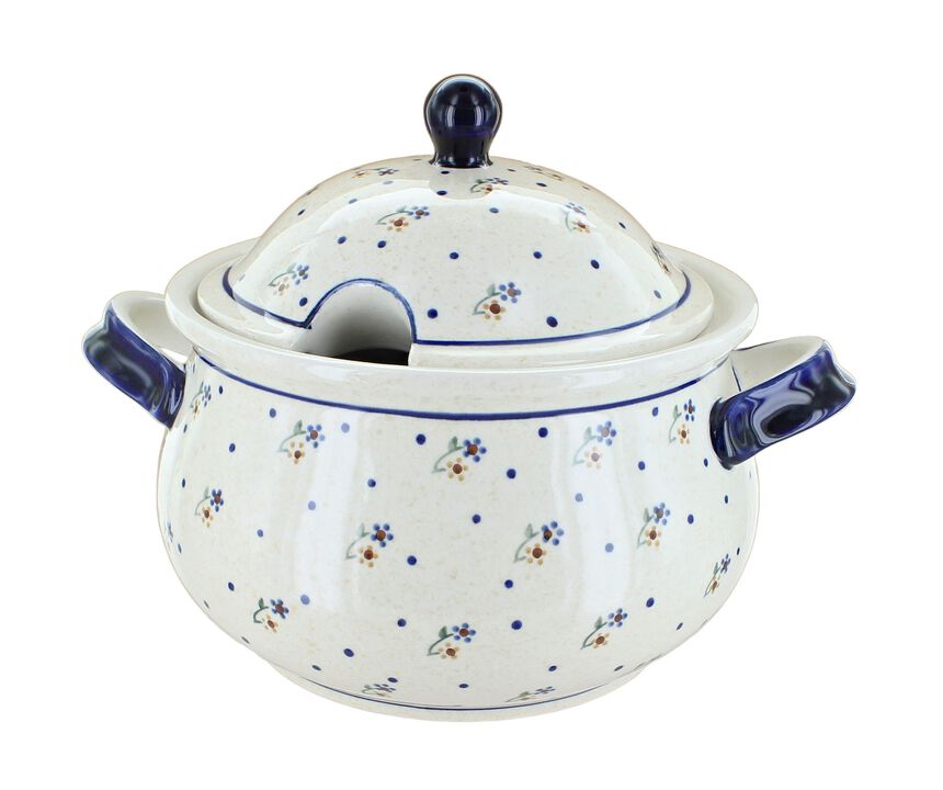 Blue Rose Polish Pottery Nature Soup Tureen