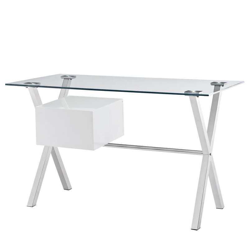 Modway Stasis Glass Top Office Desk