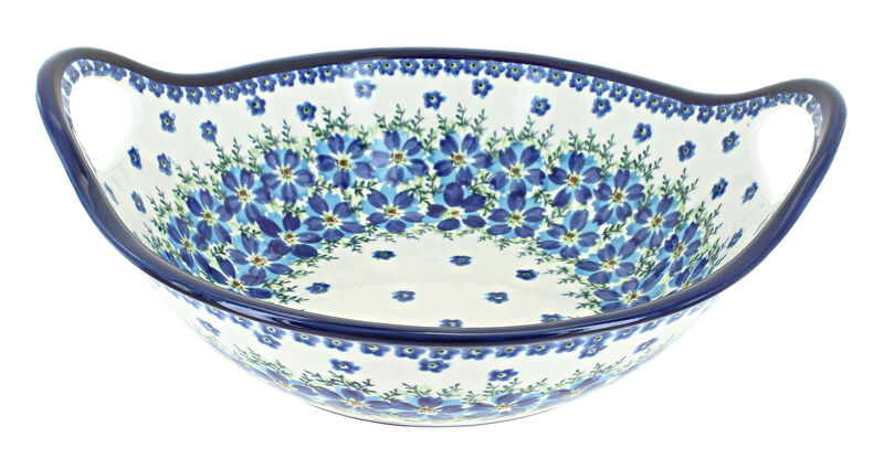 Blue Rose Polish Pottery Zara Medium Bowl with Handles