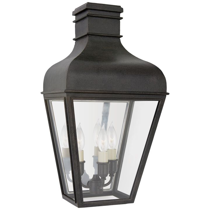 Fremont Grande Bracketed Wall Lantern in French Rust with Clear Glass