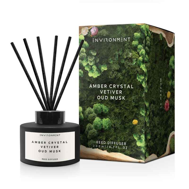 ENVIRONMENT 200mL Reed Diffuser Inspired by Baccarat Rouge 540® - Amber Crystal | Vetiver | Oud Musk